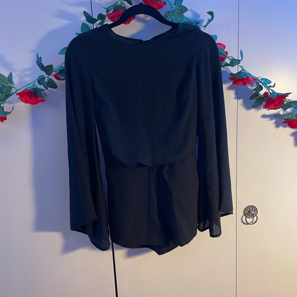 Black long sleeve romper